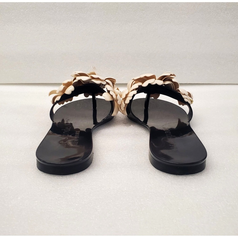 Kate Spade New York  Jaylee Flower Black Cream Slide Sandals Size 6 - Picture 7 of 12